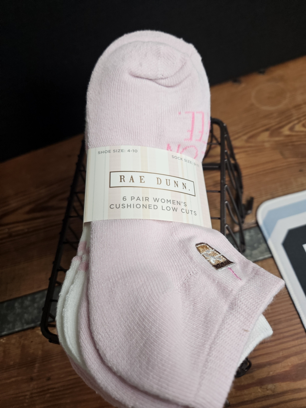 Rae Dunn Women's Cushioned Low Cut Socks - Pale Pink (6 Pack)